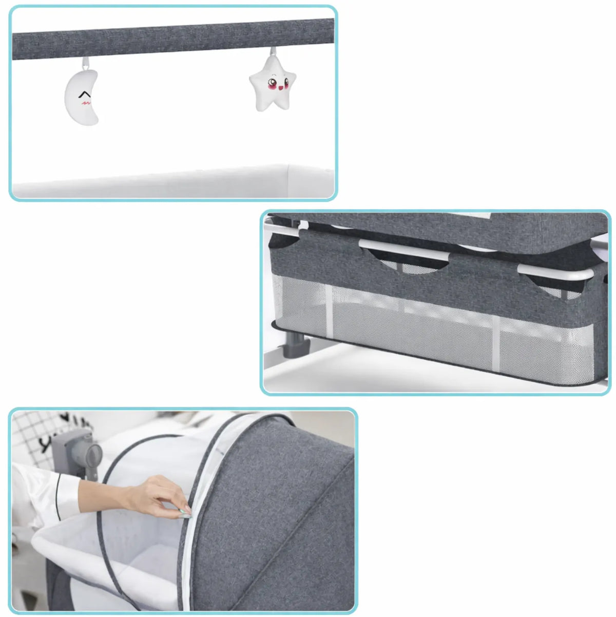 Lit cododo bébé électrique attaché au lit parental
