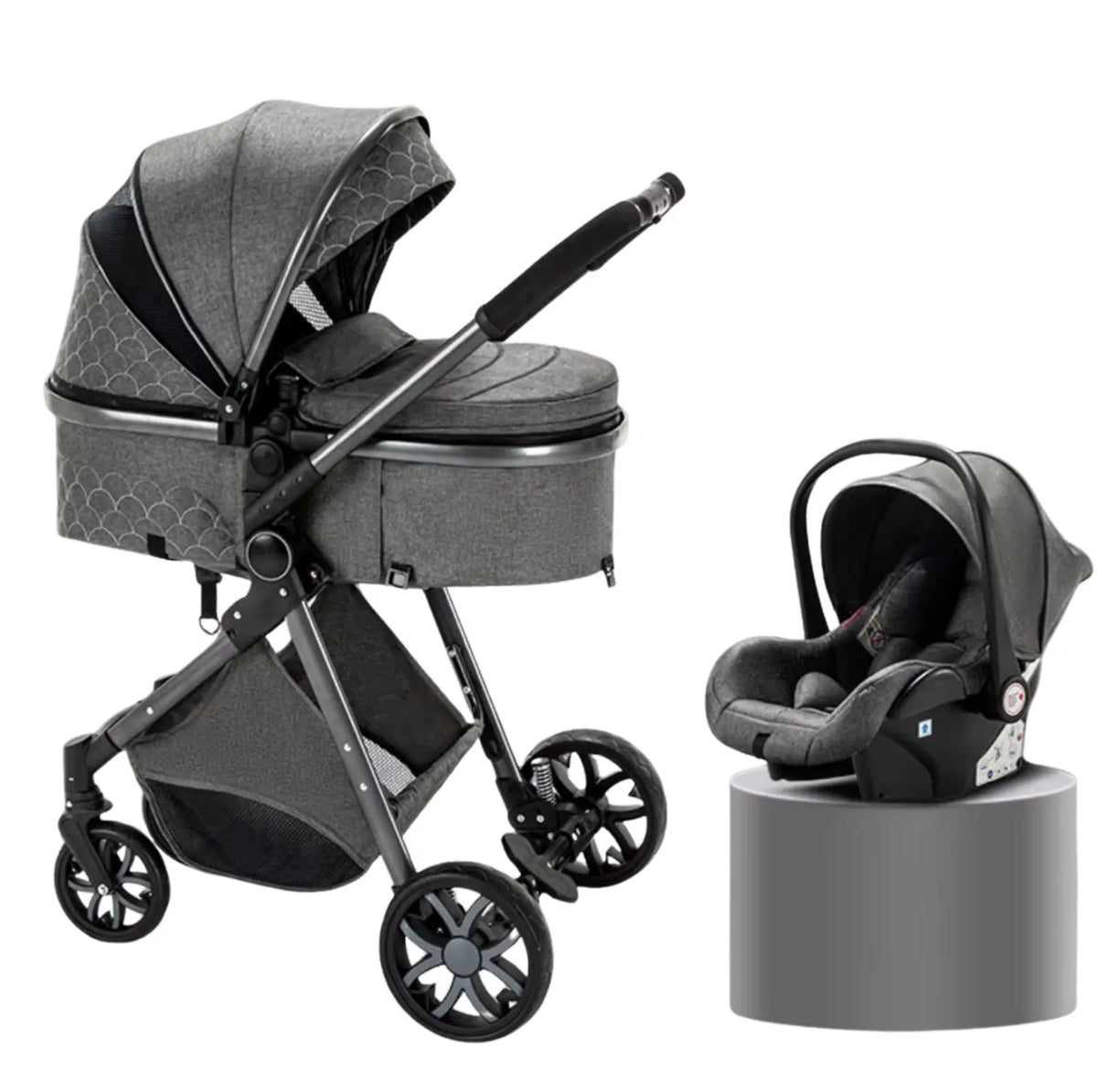 Poussette trio bébé nacelle amovible pour nouveau-né