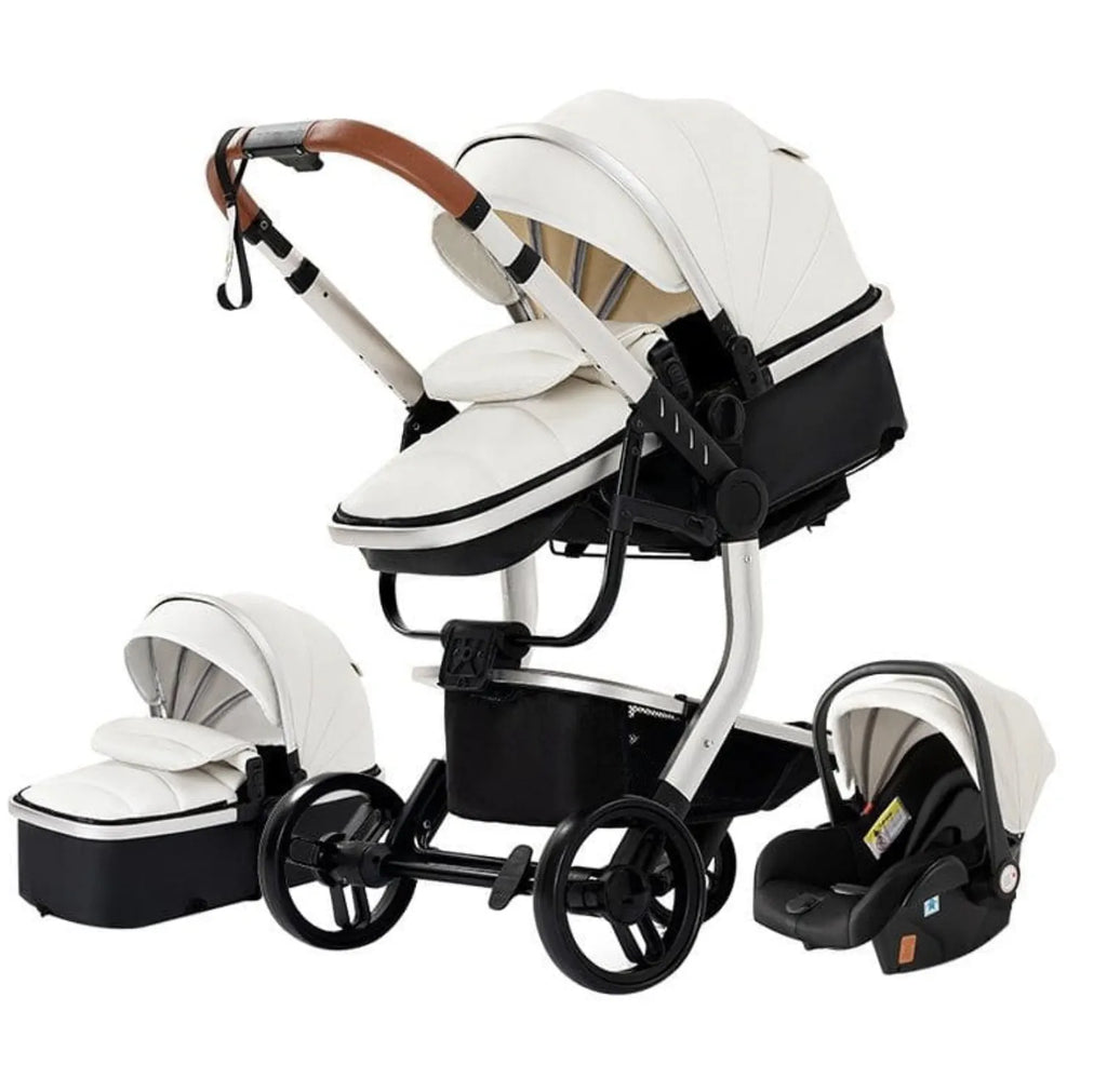 Poussette bébé 3 en 1 configuration nacelle complète