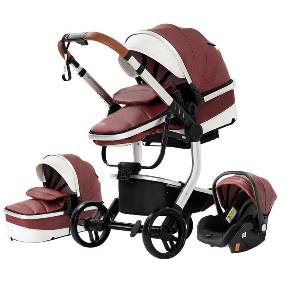 Poussette 3 en 1 bébé avec cosy siège auto