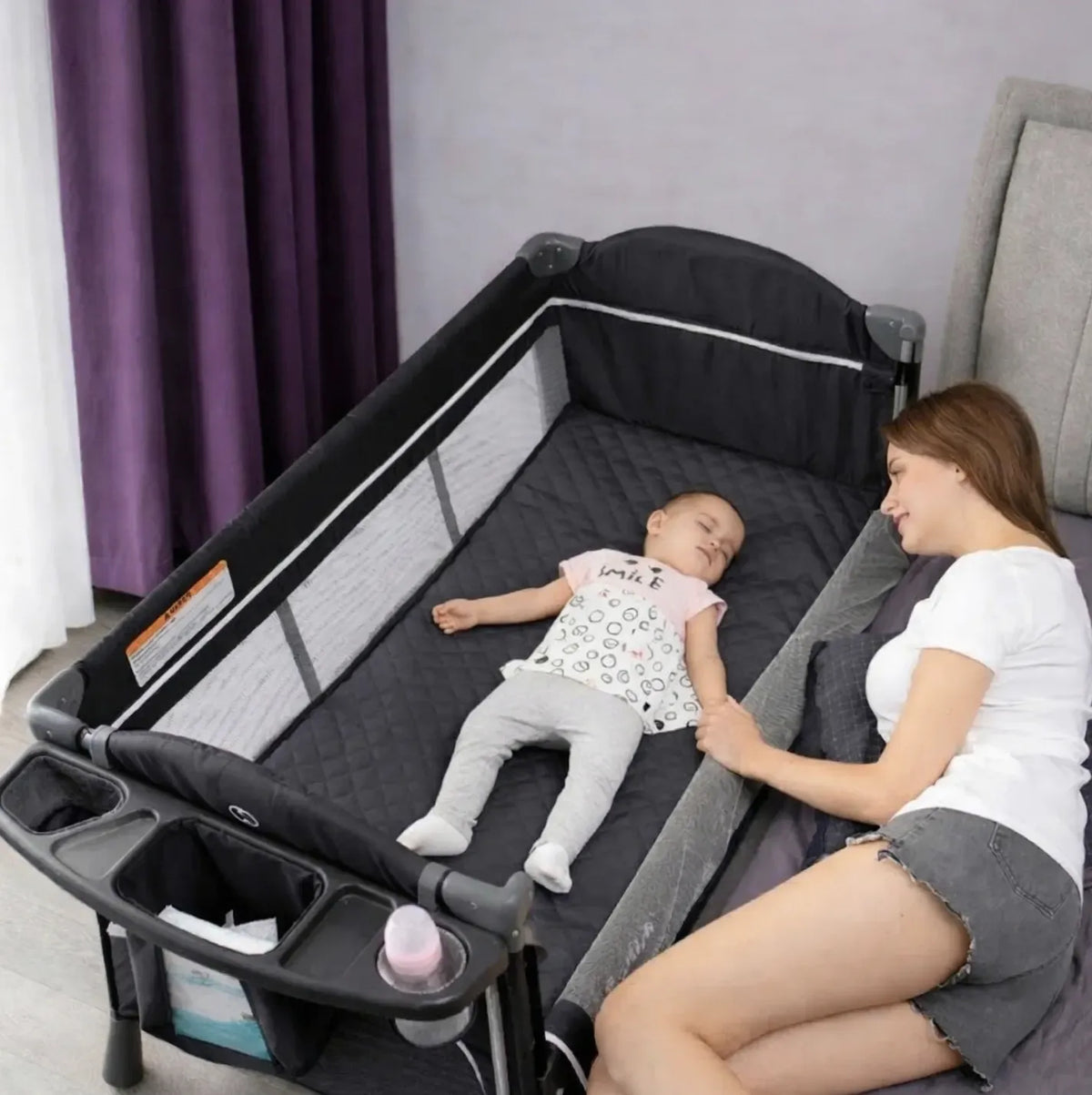 Berceau bébé multifonction rangements pratiques