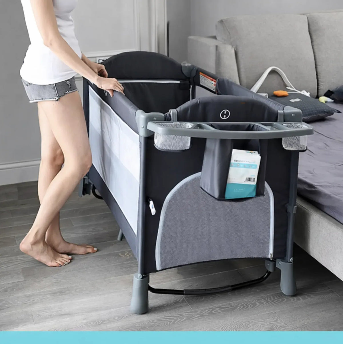 Berceau multifonction bébé hauteur ajustable