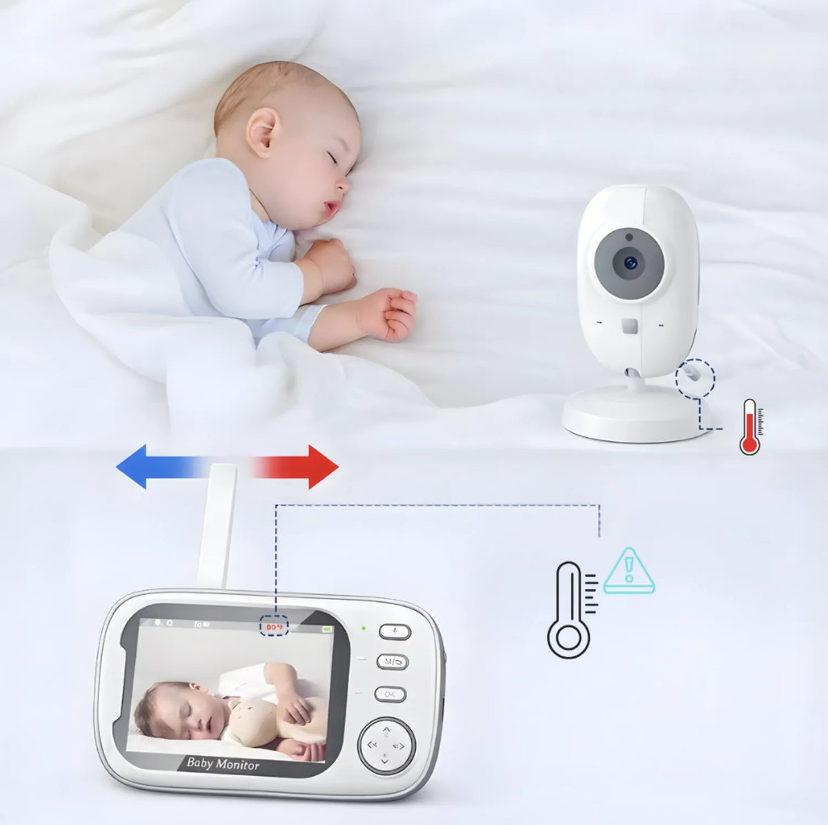 Babyphone vidéo longue portée sans fil