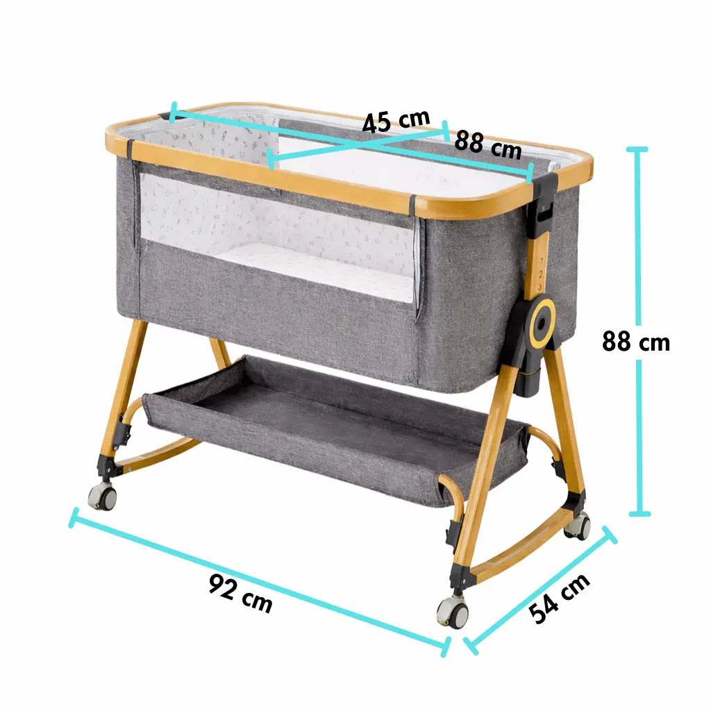 Berceau cododo bébé hauteur ajustable sur roulettes