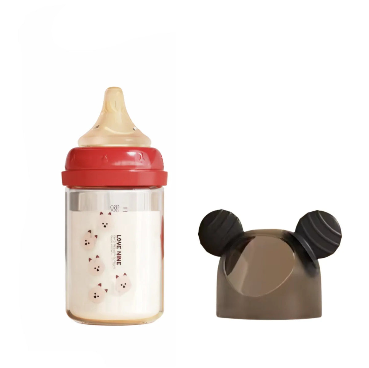 Biberon bébé en verre 160 ml avec tétine en silicone souple