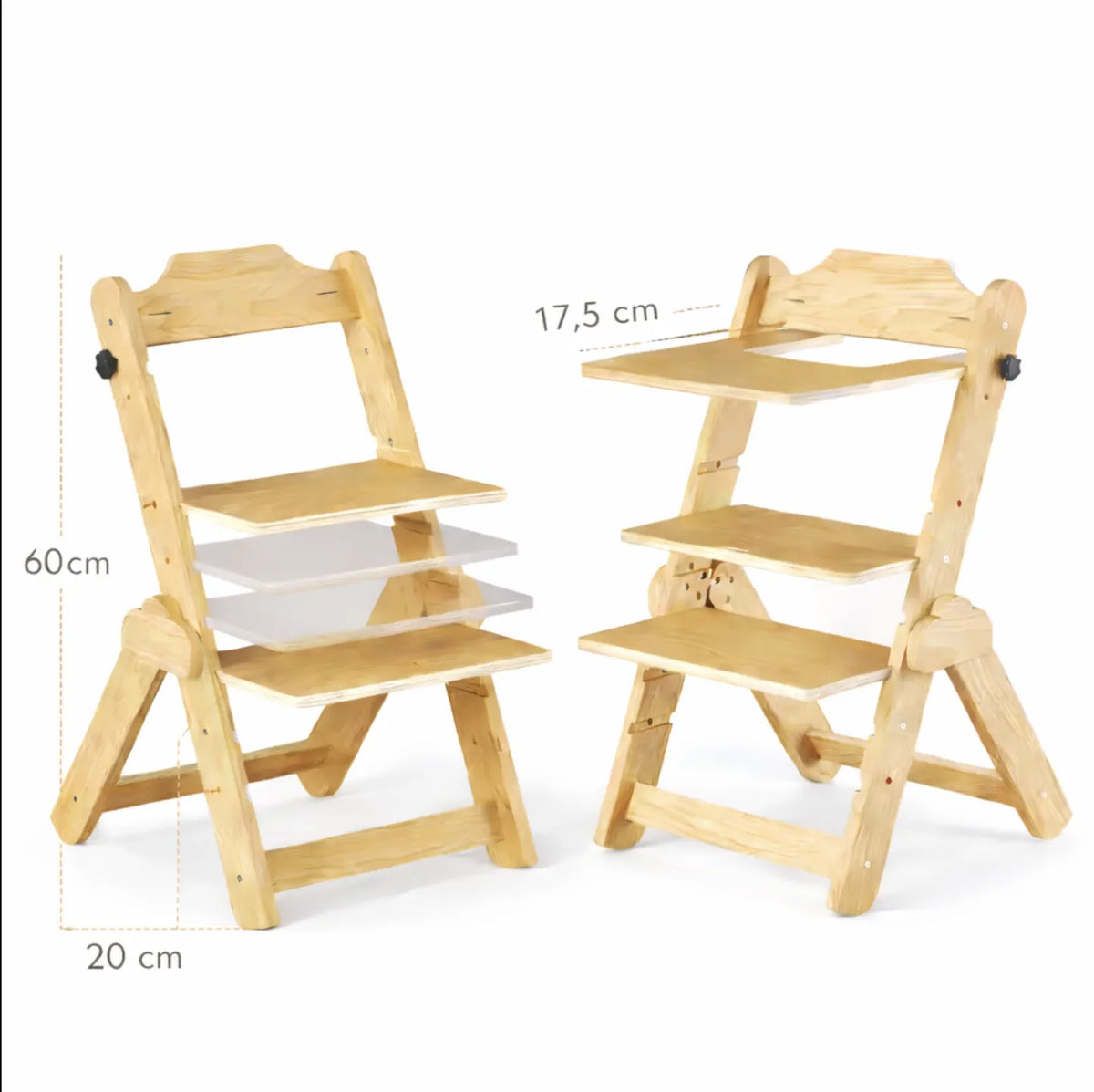 Chaise haute évolutive bois finition naturelle