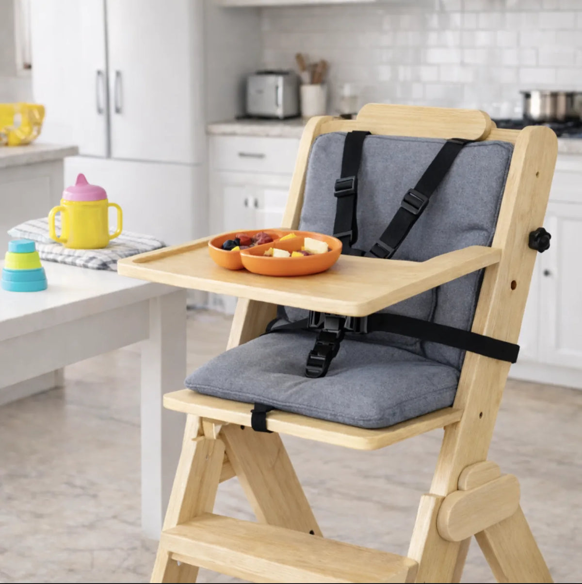 Chaise haute évolutive bois bébé jeune enfant