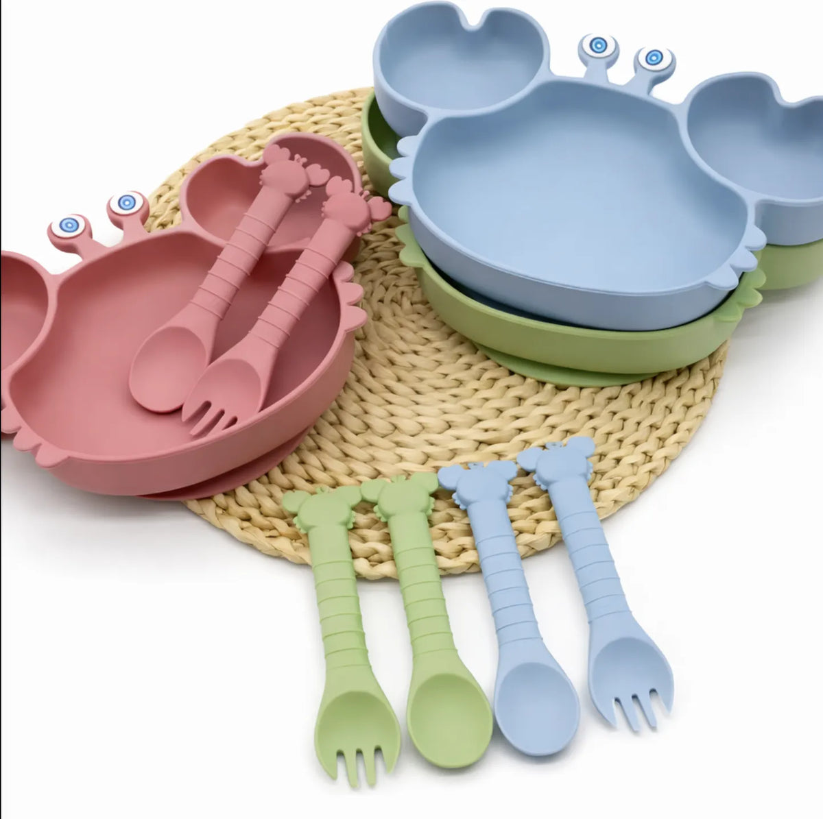 Set vaisselle silicone bébé sans BPA sûr