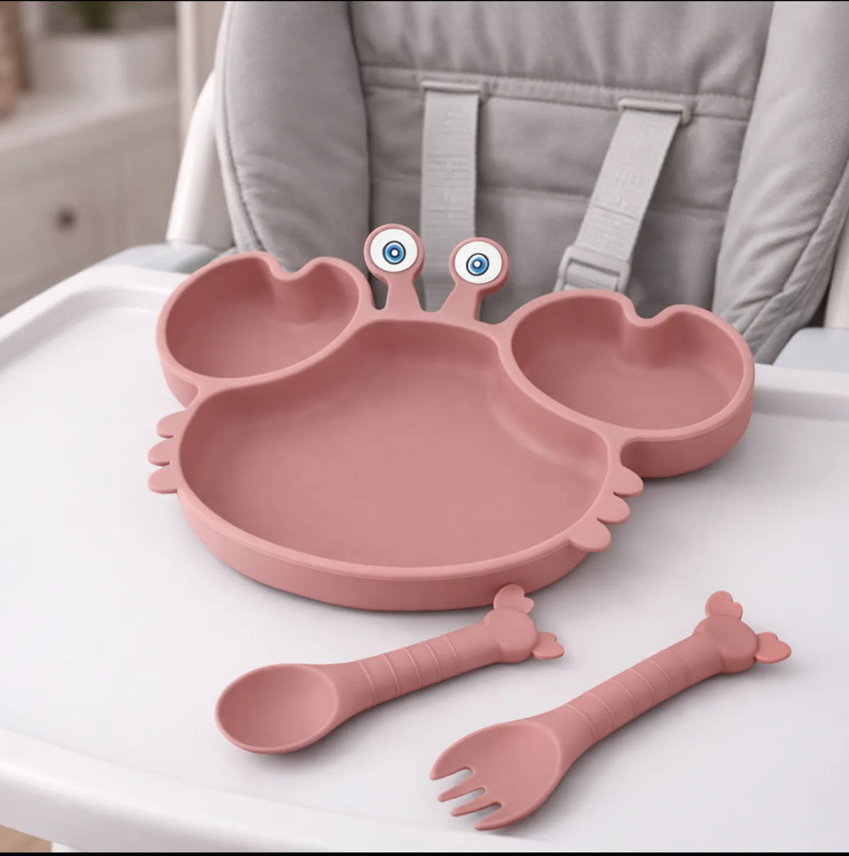 Set repas silicone bébé couleurs douces