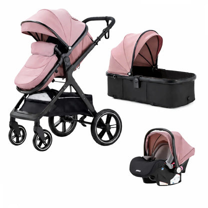 poussette 3 en 1 rose