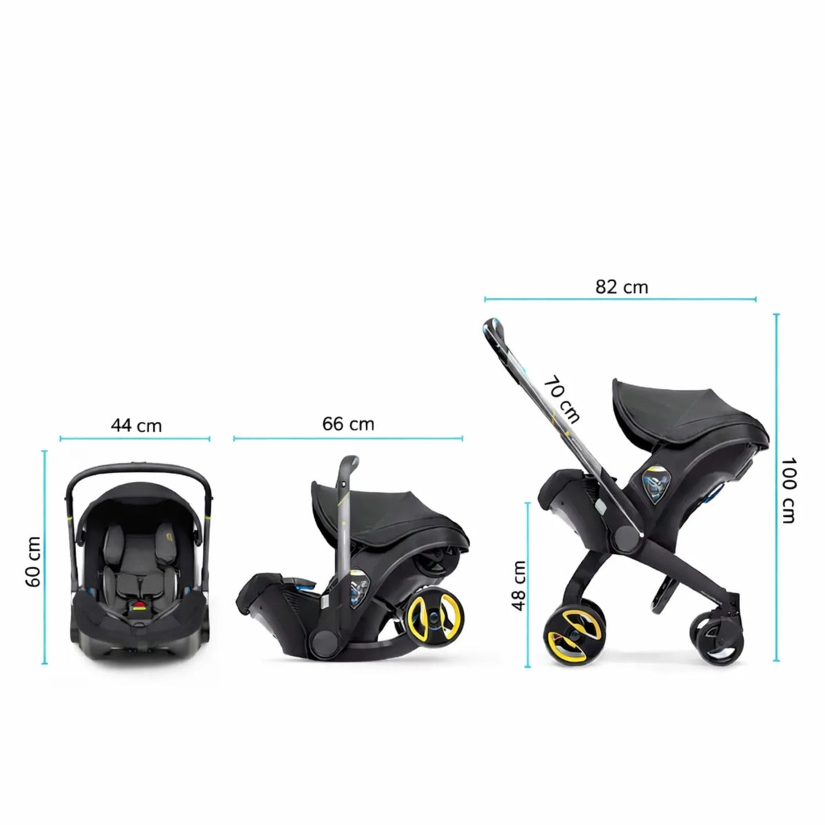 Poussette bébé 4 en 1 utilisation en promenade